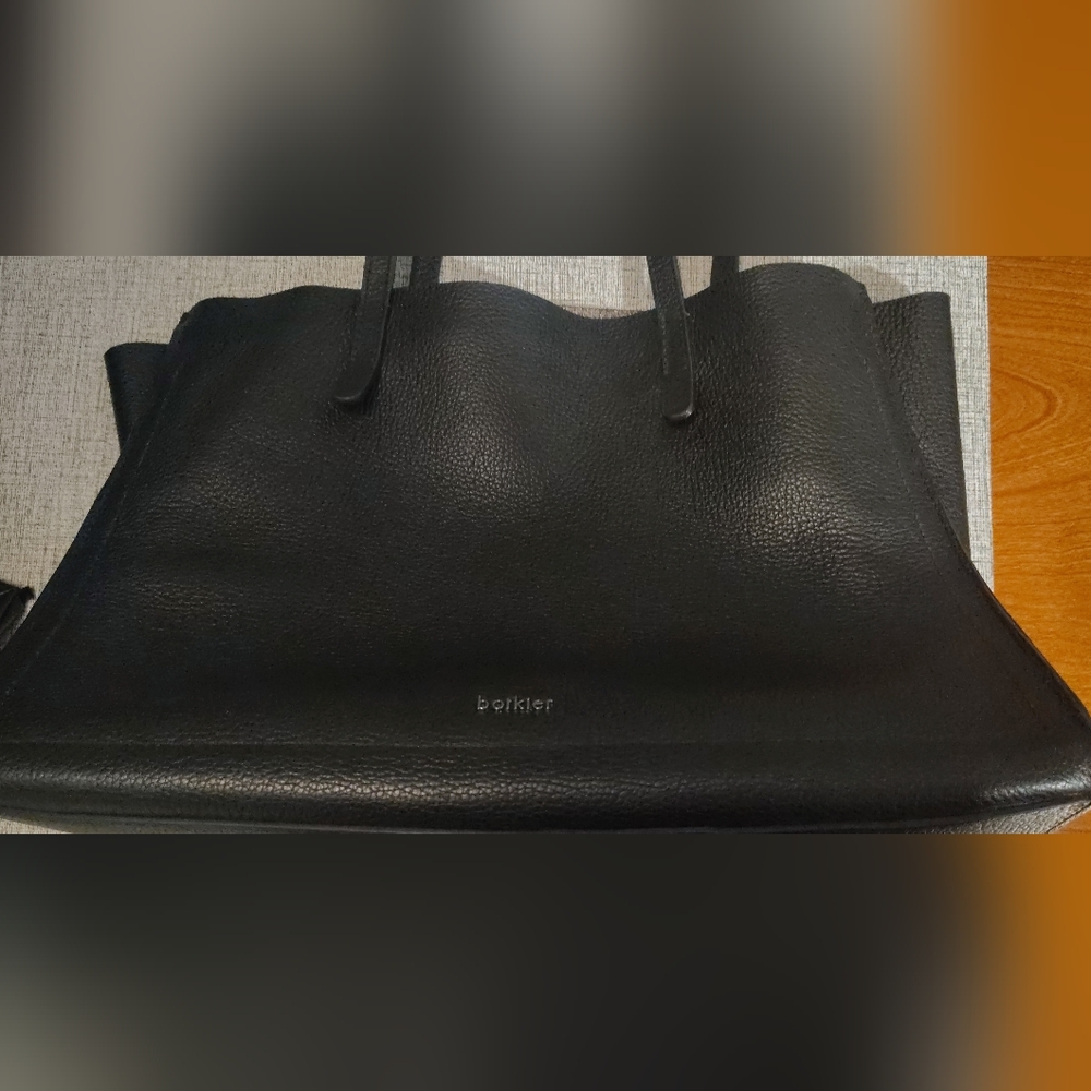 Boktier Black Leather Tote Bag